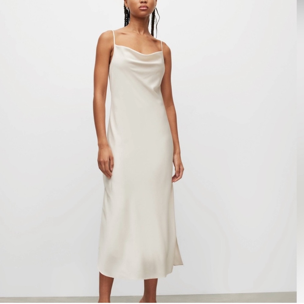 All Saints Hadley Cowl Neck Midi Slip Dress